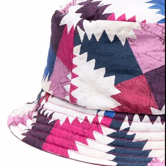 Isabel Marant Reversible Multicolor Haley Bucket Hat Patchwork White Pink EUC main image 4